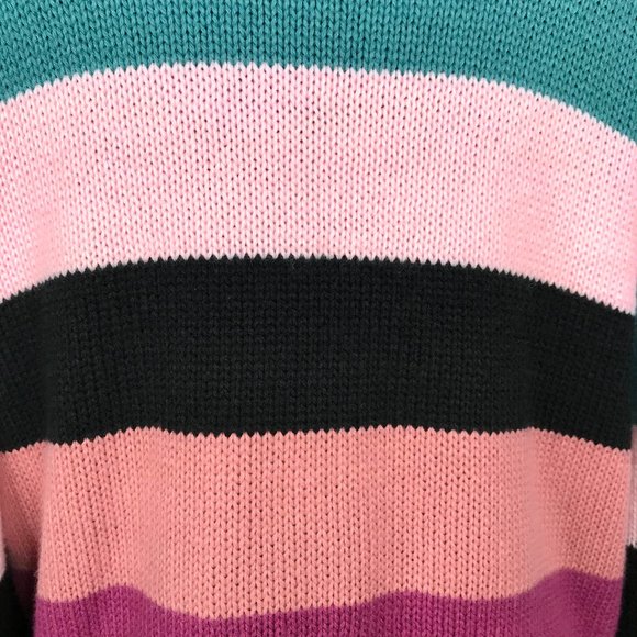 # Purple Snow  Striped Knit Sweater Sz Lg - Picture 7 of 10